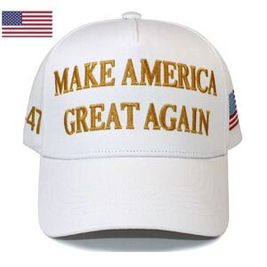 White Cap with Gold Embroidery